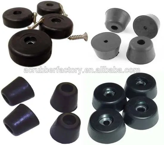Trapezoidal 2 inches round tapered screwed silicone rubber feet for chair 1