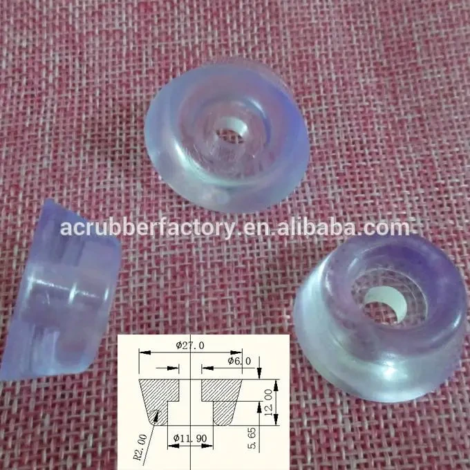 diameter 27 mm height 12 mm fit for M6 screw clear screw on rubber feet 1