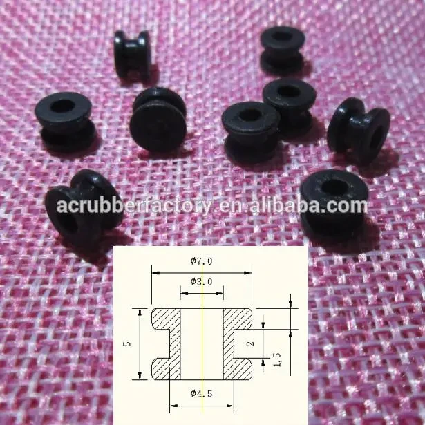H shape ID 3mm silicone rubber grommet for 4.5 hole 2 mm plate 1