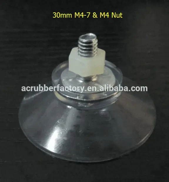 30 40 50mm with M4 screw industrial  clear sucker strong suction cup hook 1