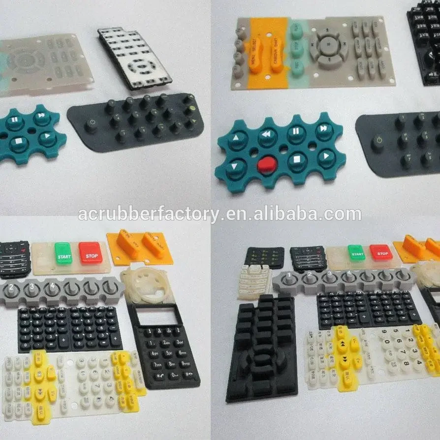conductive Translucent carbon pill PU coatings Back Lighting silicone rubber keypad for car reset silicone button 1