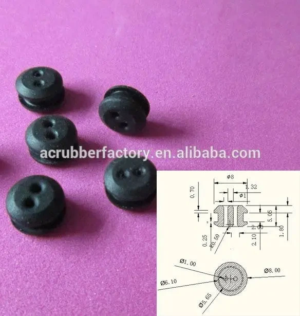 grommet with two holes silicone rubber grommet for cables two hole with groove 1