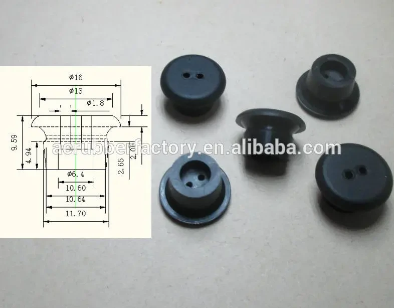 fit 16mm hole 2.5mm groove silicone rubber coin 1.8 holes VMQ grommet 1.8mm grommet plugs 2 holes grommet plug 1