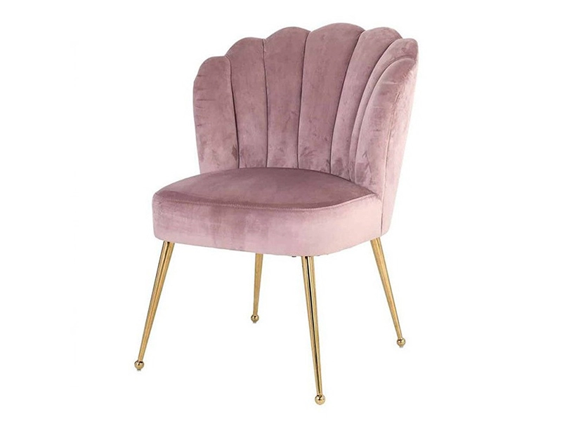 Contemporary Luxurious Hotel Lobby Furniture Gold Leg Petals Chair Modern Accent Single Sofa Chair Bedroom 1