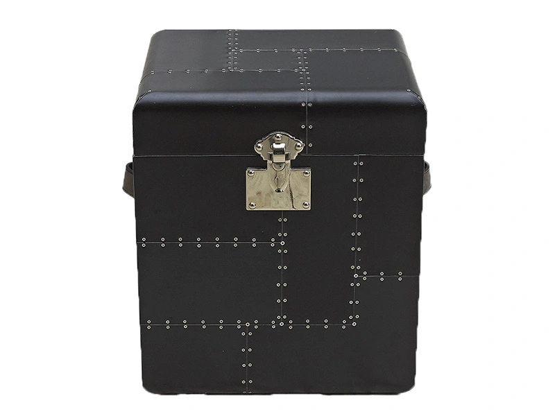 Aviator Turbojet Stitched Black Metal Trunk 1