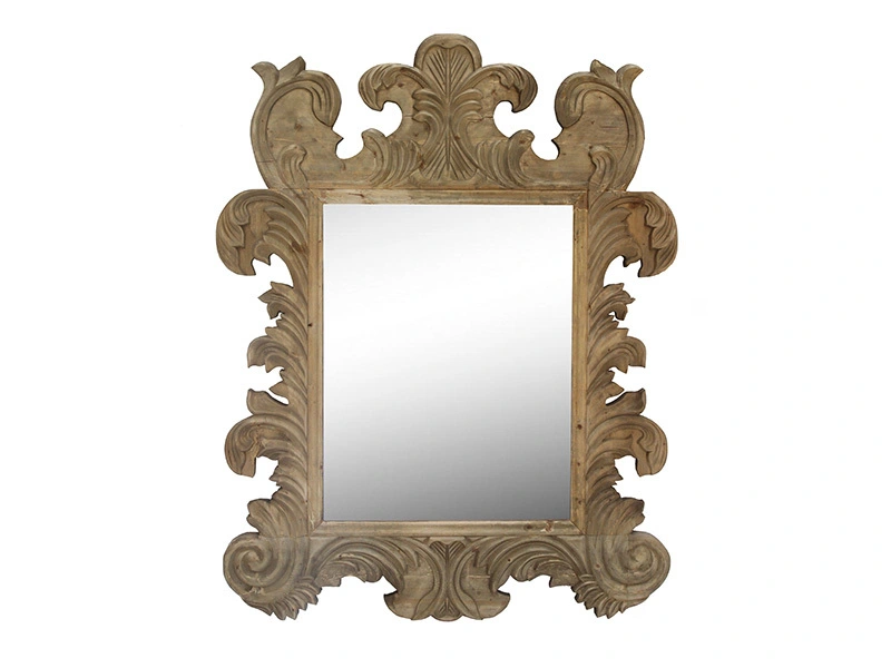 Antique Wood Frame Wall Mirror 1
