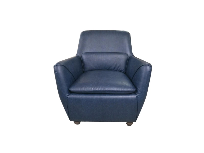 High-End Dark Blue Leather Chair Armrest And Cushion For Living Room Leisure Area 1
