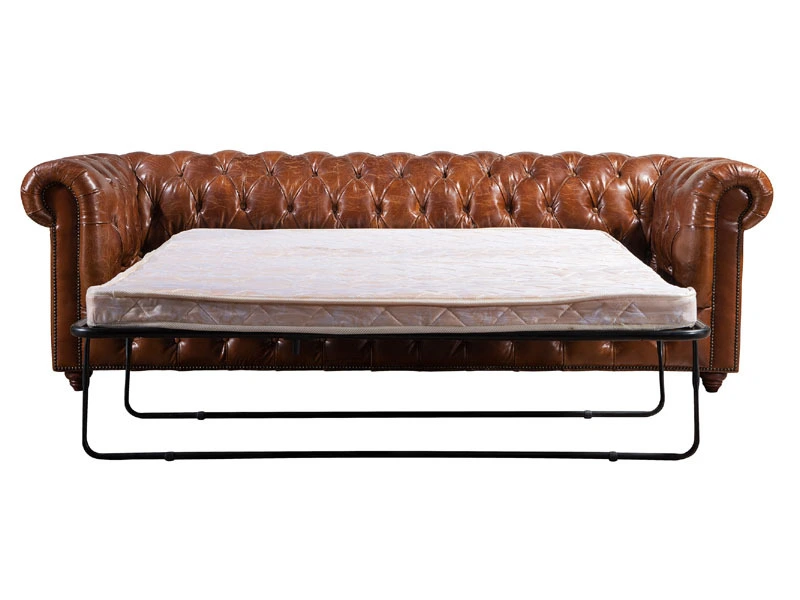 Vintage Leather Sofa Bed 1
