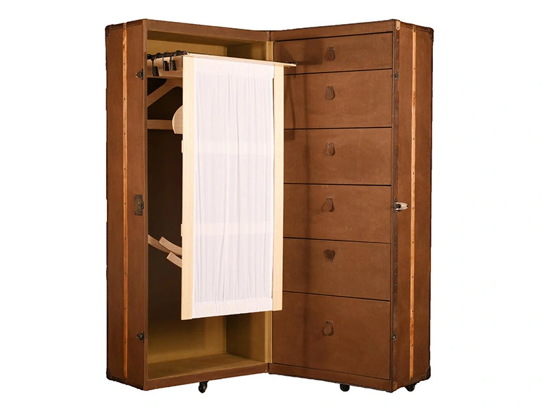Vintage Canvas Bedroom Wardrobe Cabinet 1