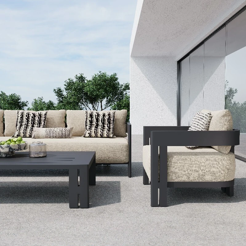 Defaico Patio Outdoor Sofa Collection in Premium Aluminum Alloy 1