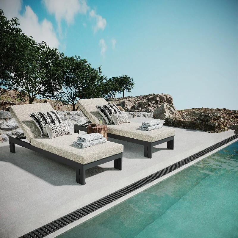 Defaico Patio Outdoor Chaise Lounge in Premium Aluminum Alloy 1