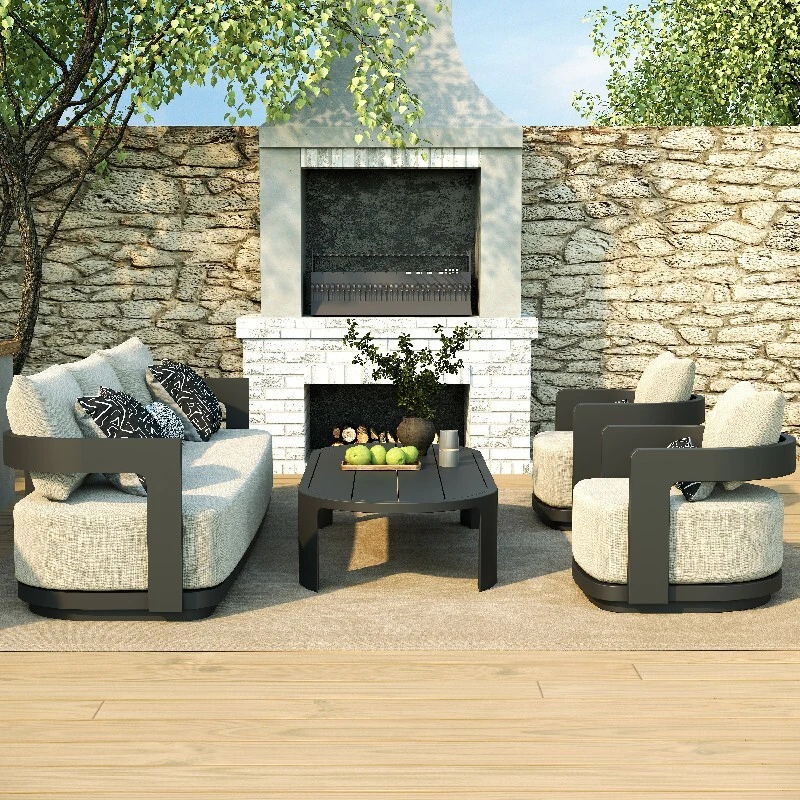 Defaico CoastalPro Outdoor Patio Powder-Coated Aluminum Sofa Set 1