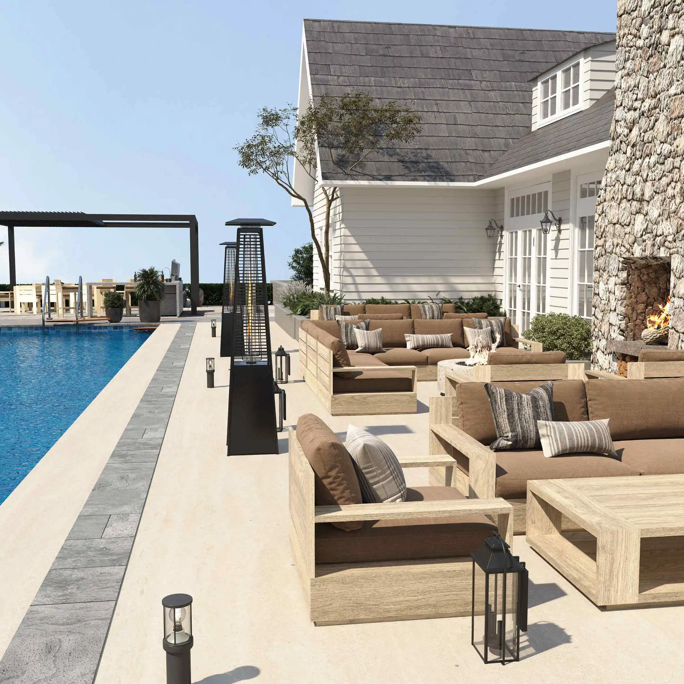 Defaico ResortFlo 4-Piece Teak Outdoor Patio Seating Set 1