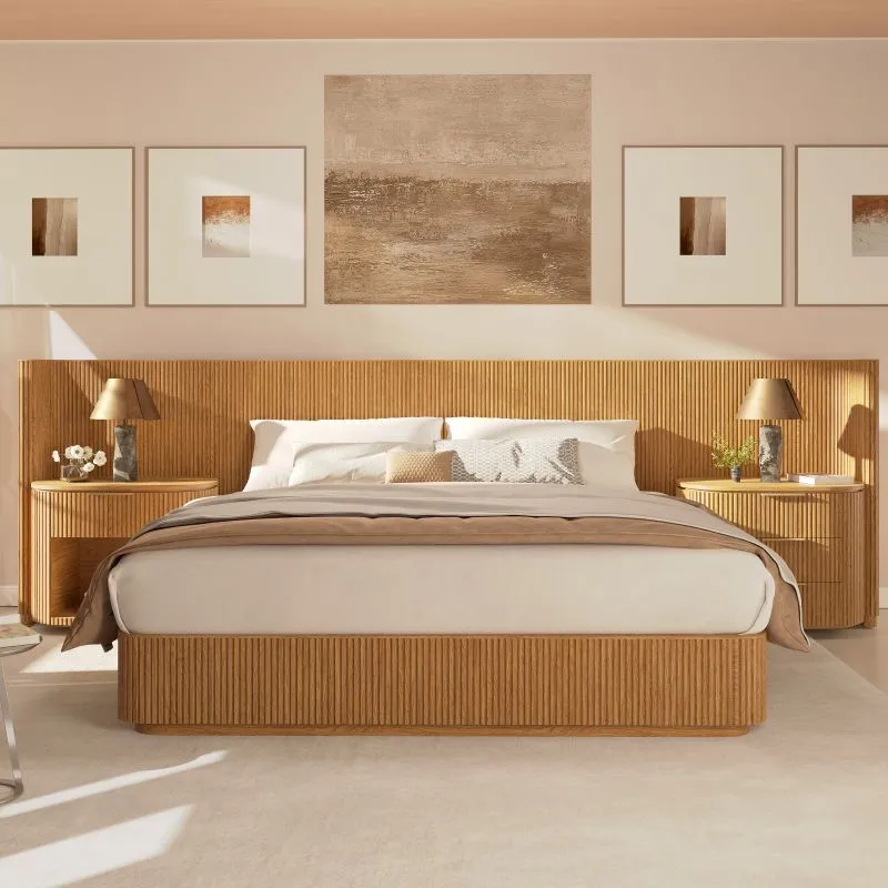 Meubles de chambre à coucher, meubles de chambre postmodernes, ensemble de chambre à coucher en bois massif, collection de chambre de luxe