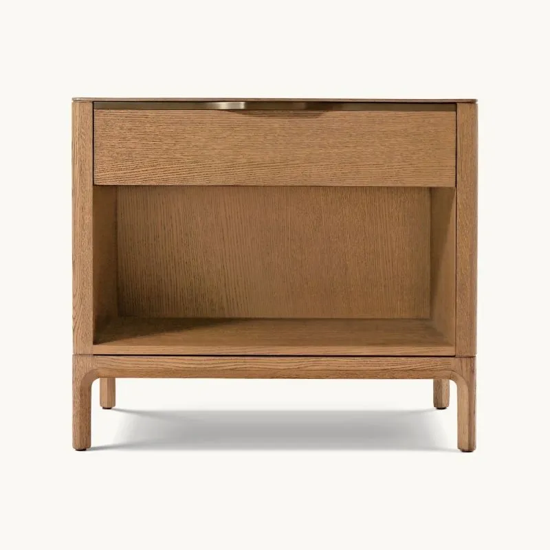 Nightstand, solid wood nightstand, open bedside table, modern wooden furniture