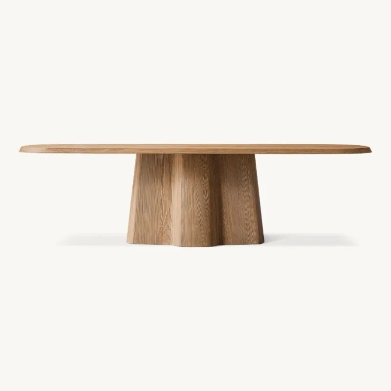 Table à manger, table à manger en placage de chêne, table à manger rectangulaire en bois, mobilier de salle à manger moderne