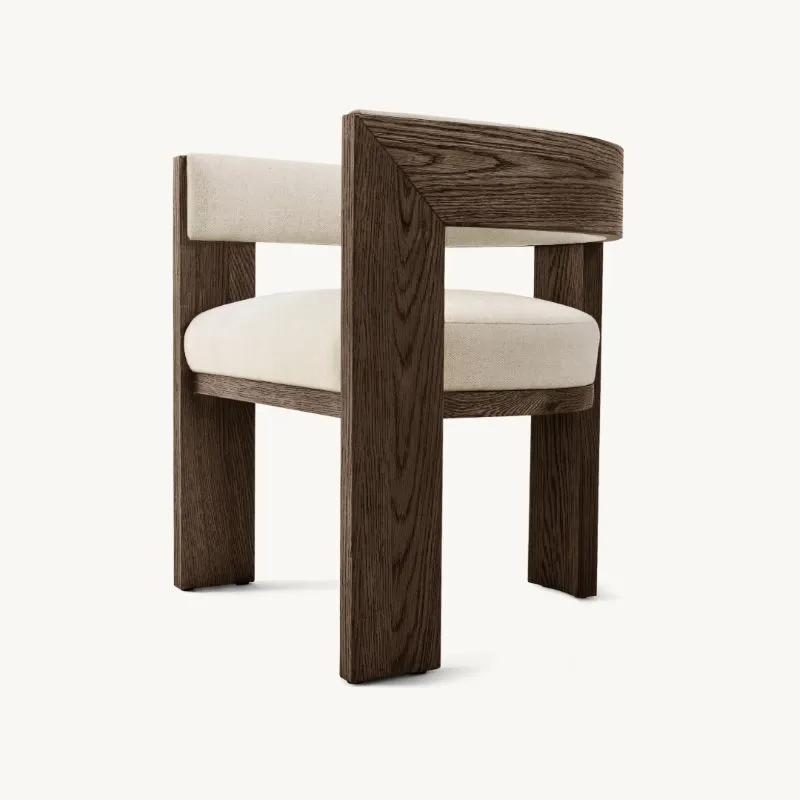 Chaise de salle à manger, chaise de salle à manger en bois massif, fauteuil en tissu, sièges de salle à manger rembourrés