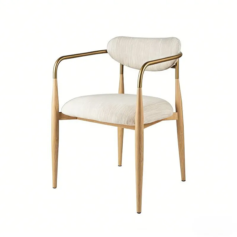 Fauteuil de salle à manger, chaise de salle à manger en chêne massif, fauteuil de salle à manger en tissu, sièges en bois rembourrés