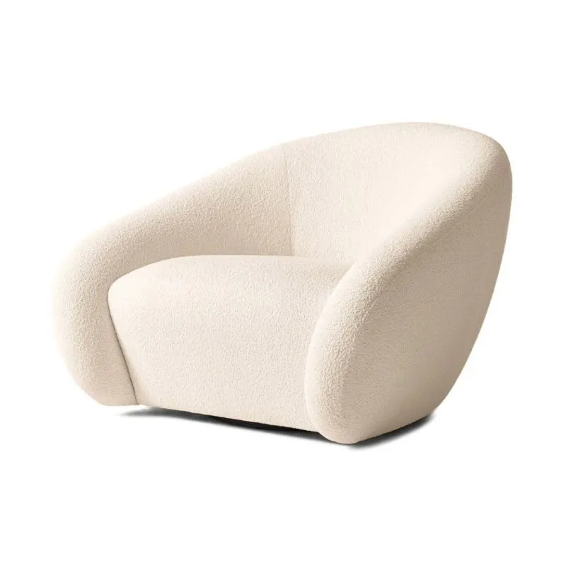 Silla giratoria, silla decorativa boucle moderna, sillón tapizado, muebles de asiento contemporáneos