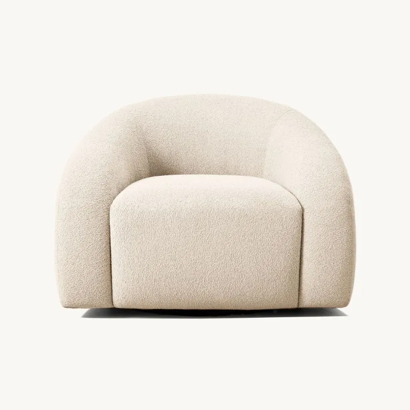 Silla giratoria, sillón giratorio, muebles de tela boucle, silla decorativa moderna