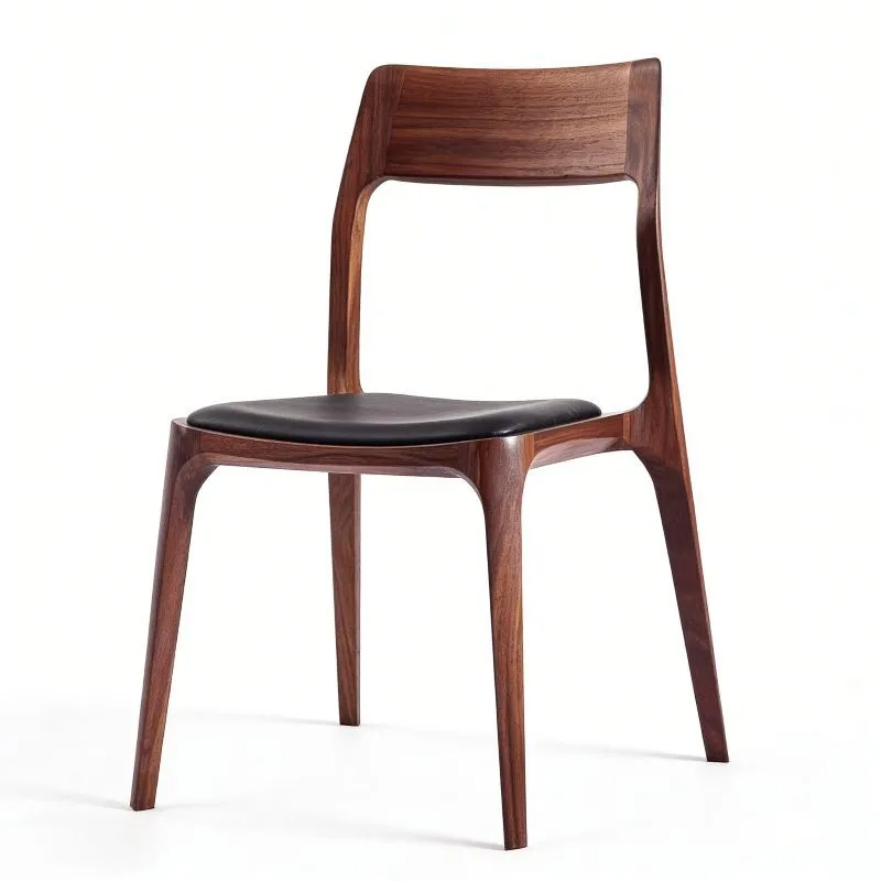 كرسي، كرسي طعام من خشب الرماد، كرسي من الجلد الطبيعي، أثاث لتناول الطعام من الخشب الصلب