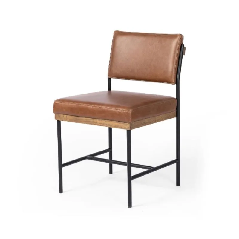 Silla, silla con estructura de hierro, silla de cuero PU, muebles para sentarse comerciales