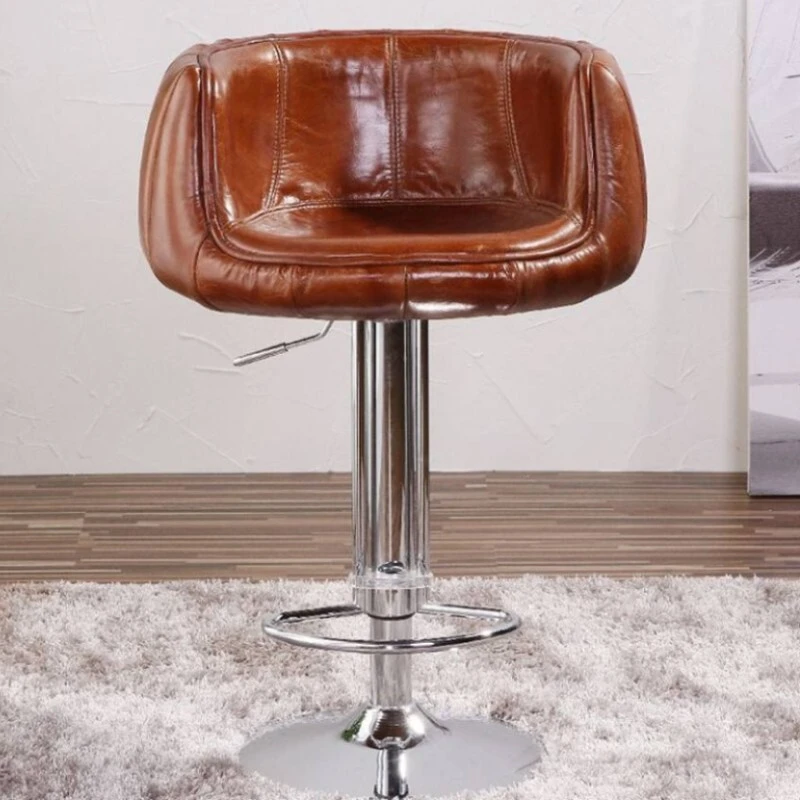 Defaico Aluminum Vintage Aviator Leather Bar Chair | Defaico