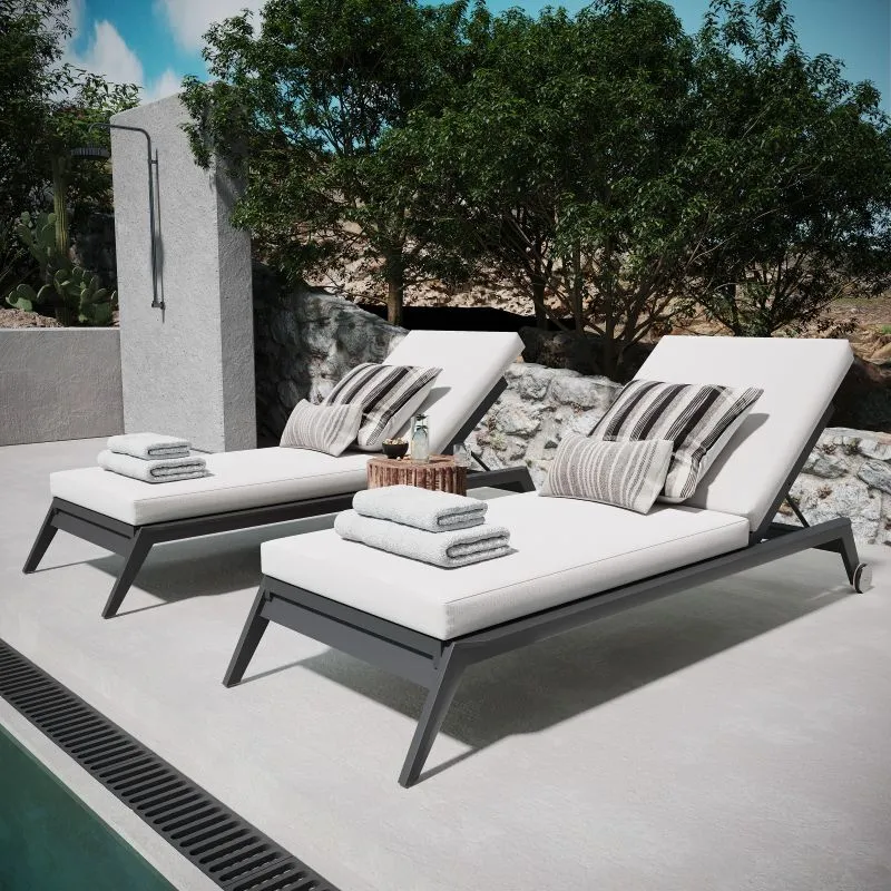 Daybed&Lounger, aluminum outdoor furniture, outdoor lounger set, rattan weaving