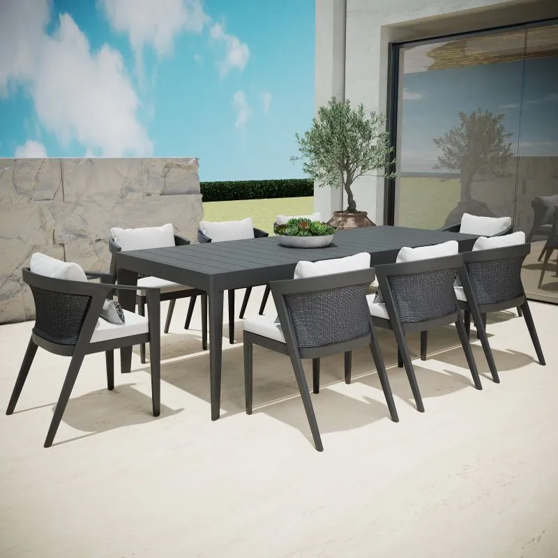 Dining System, aluminum outdoor furniture, outdoor dining Furniture, rattan weaving