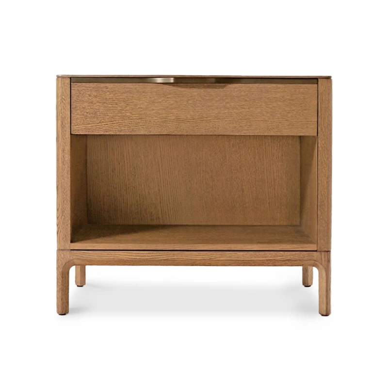 Mesita de noche abierta de madera maciza Defaico