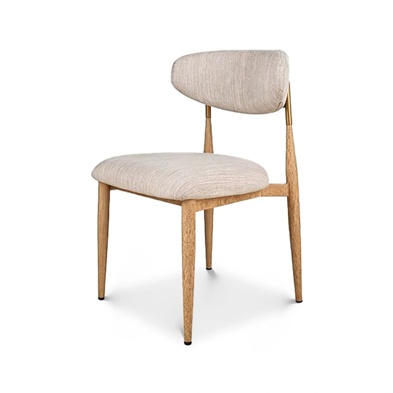 Silla auxiliar de comedor de tela de madera maciza de roble Defaico