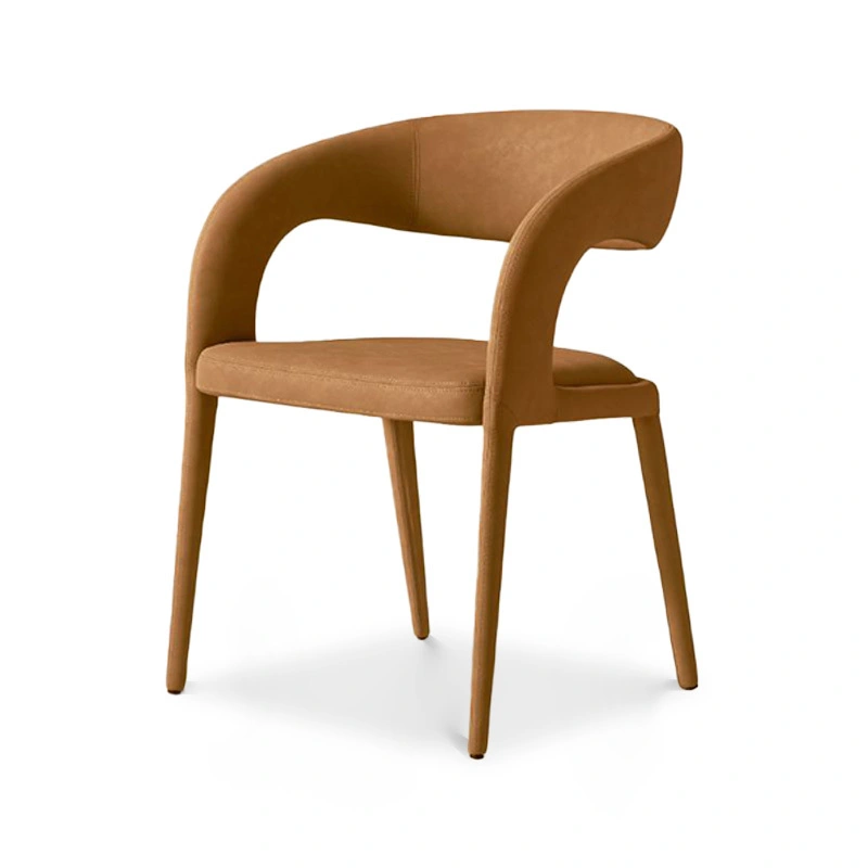 Defaico Open Barrelback Leder-Esszimmersessel