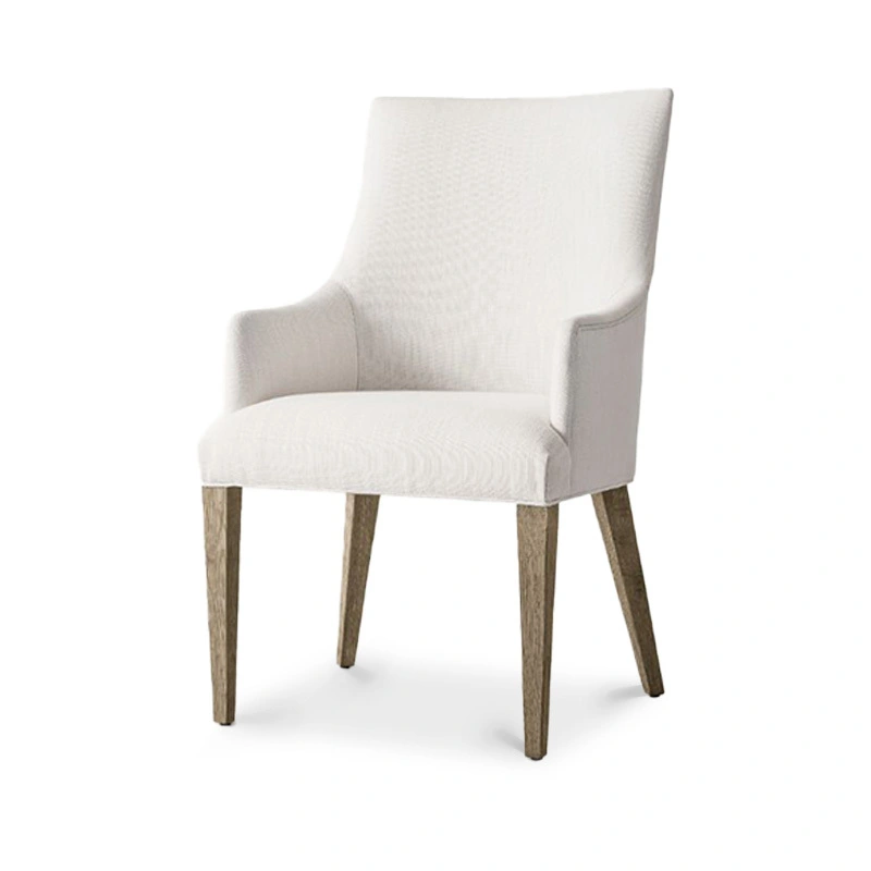 Sillón de comedor de tela de madera maciza Defaico