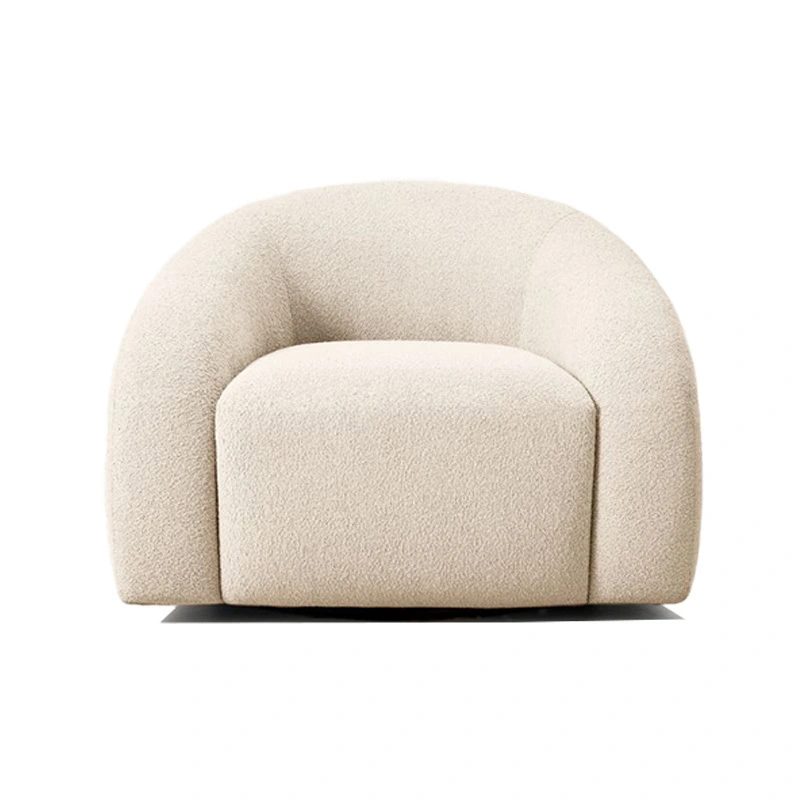 Sillón giratorio Defaico en Boucle blanco crema