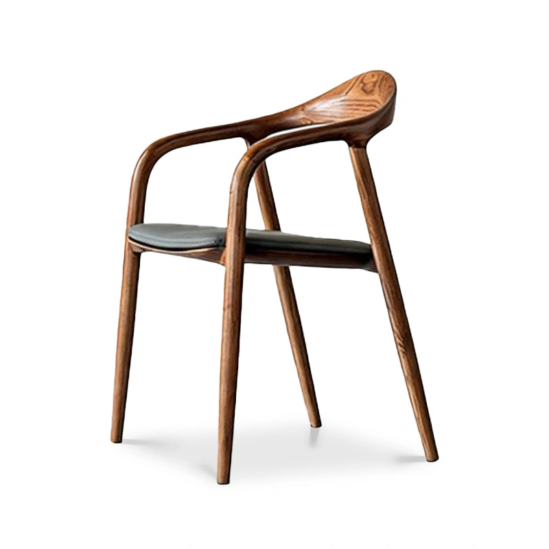 Defaico Ash Wood PU Leather Single Dining Chair