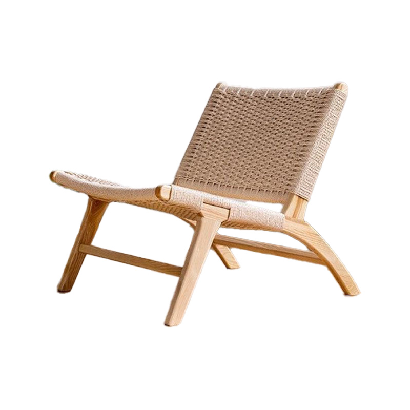 Defaico Island Resort Ash Wood Kraft Paper Rope Lounge Chair
