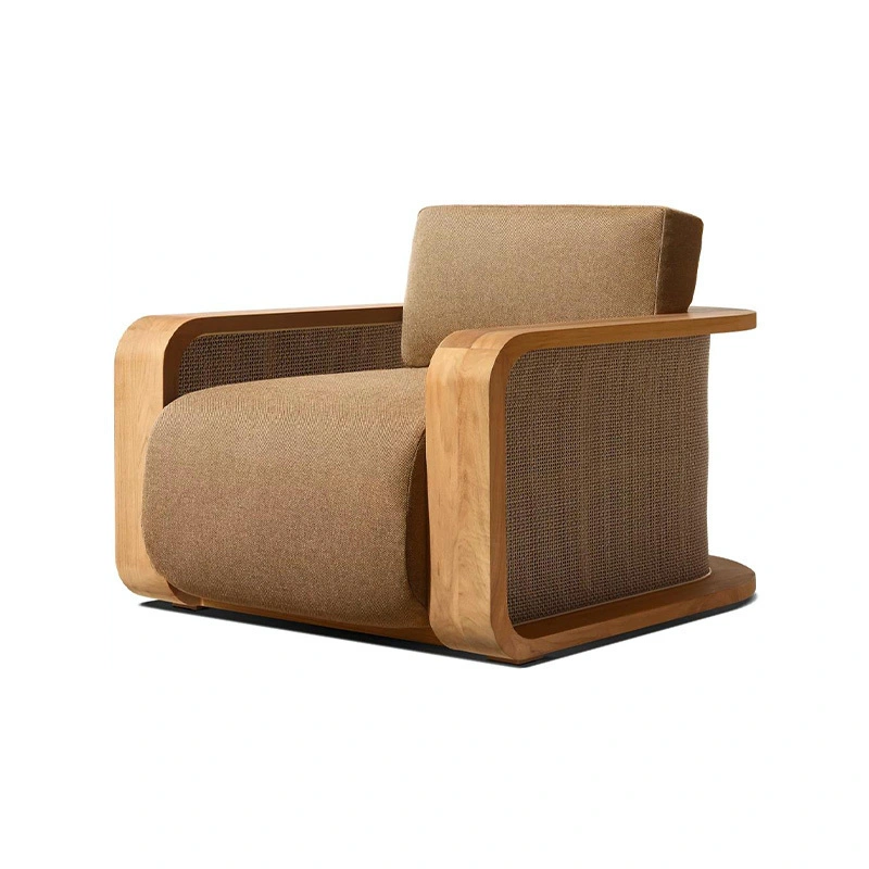 Teak Wood Fabric Sofa