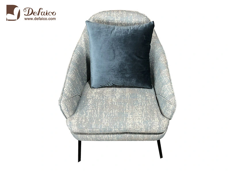 Tweed Metal Legs Accent Modern Semi-attached Seat Cushion Fabric Armchair 1