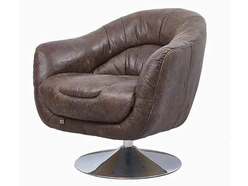Swivel Antique Leather Armchair 1