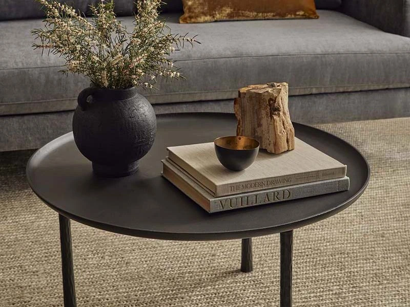 Heavily Textured Metal Coffee Table Durability Living Room Coffee Table 1