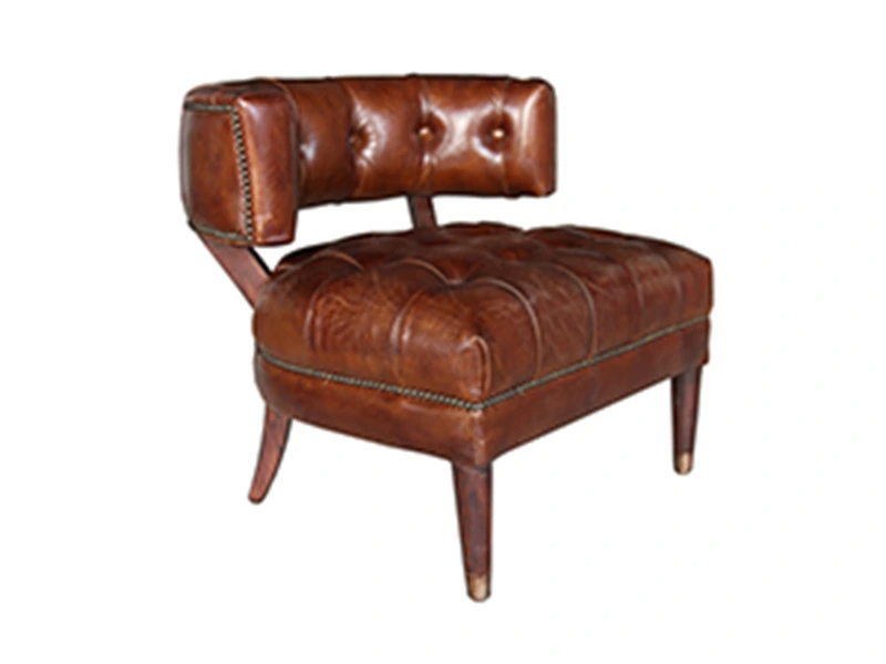 Handmade Vintage Old Back Leather Chair 1