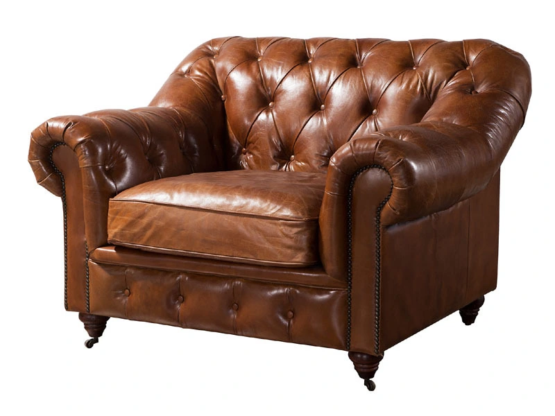 Vintage Leather Chesterfield Sofa Chair 1
