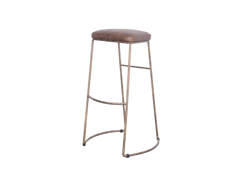 Bar Chair Metal Frame Genuine Leather Fancy Furniture Use In Club Living Room Restaurant Cafe 1