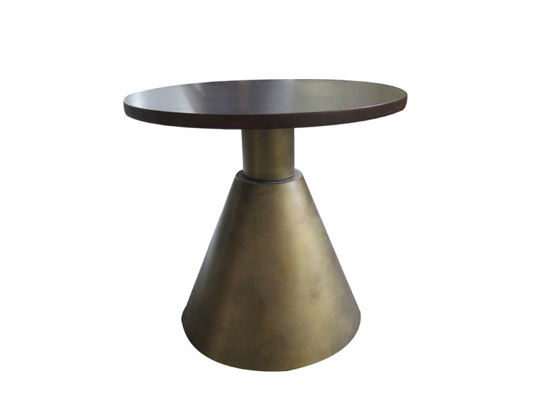 Bronze Walnut Dining Table Circle Top Use In Cafe Living Room Restaurant 1