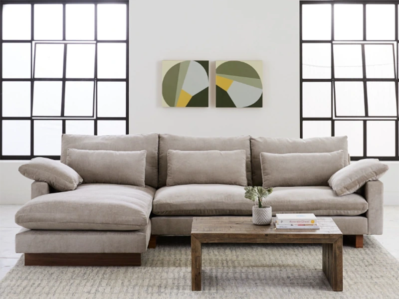 New Style Harmony 3-Piece Ottoman Linen Sectional Couch Sofa Sectional Custom Size Sectional Couch Sofa 1