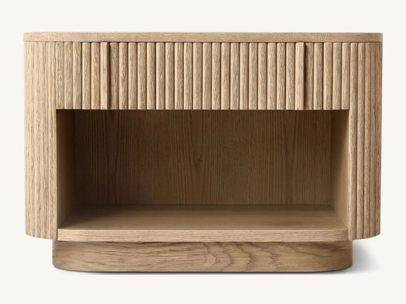 Faddish Light Color Oak Solid Wood Nightstand Faddish Modern Style Bedroom Nightstand 1