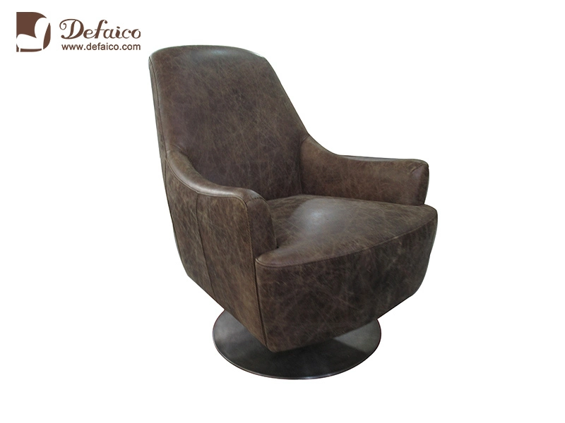 Upholstered Modern Metal Legs Leather Wing Accent Sofa For Living Room 1