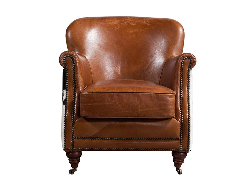 Vntage Cow Leather Chair 1