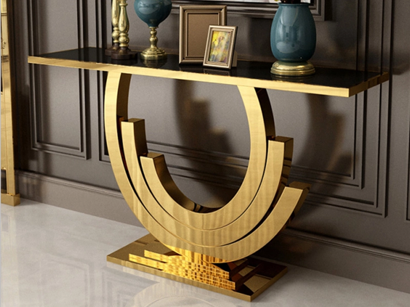 Foshan Furniture Stainless Steel Chinese Console Table Wrought Iron Console Table 1