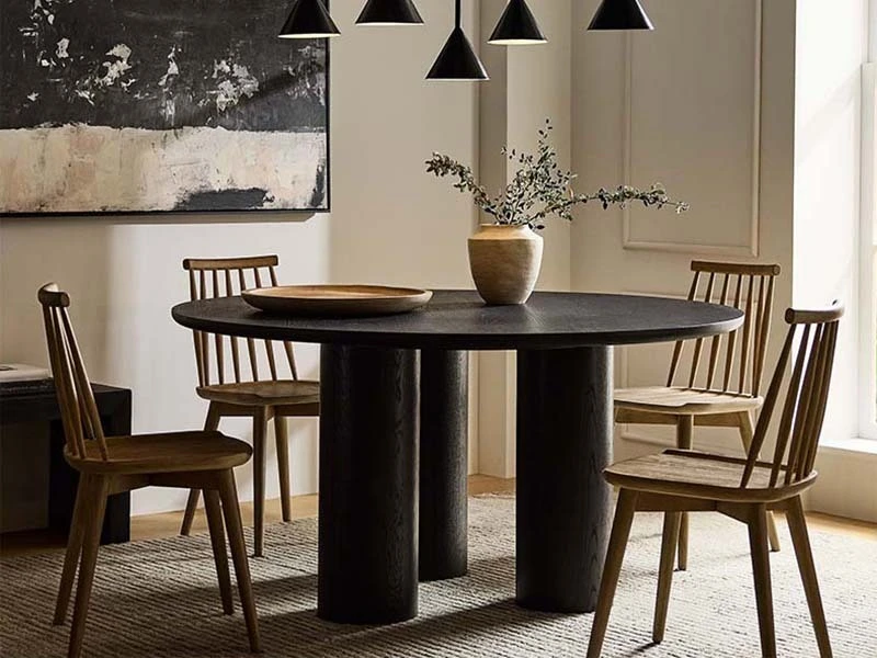 Modern Rounded Corners and Chunky Legs Dining Table Living Room Dining Table1 1